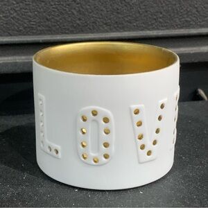 Holiday Lane Porcelain Led Love White Candle Holder Brand New